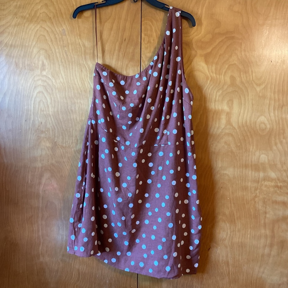 Abercrombie & Fitch Brown One Shoulder Dress NWOT - Picture 3 of 14